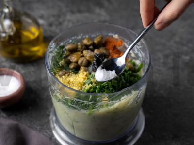 Bulvių rutuliukai su žuvimi ir jūros gėrybėmis Žingsnis 5