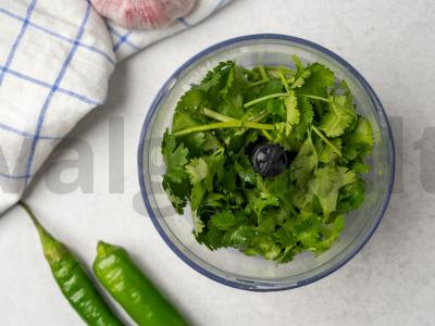 Žalioji adžika su riešutais Žingsnis 1