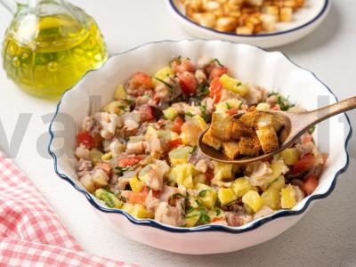 Salotos su rūkytomis skumbrėmis Žingsnis 5