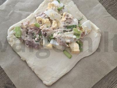 Trikampis su skumbre ir virtų kiaušiniu Žingsnis 5