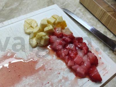 Be cukraus vaisių jogurtas Žingsnis 1