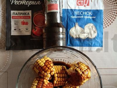 Kukurūza sojų padaže oro grilyje Žingsnis 2