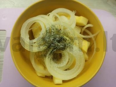 Marinuoti cukinijos su svogūnais užkandžiai Žingsnis 3