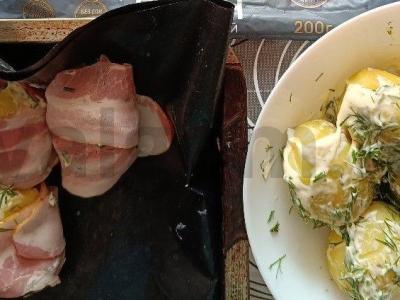 Bulvės, suvyniotos į rūkyta šonine Žingsnis 3