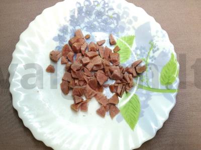 Pieniniai blynai su krapais ir dešrelėmis Žingsnis 2