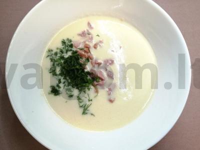 Pieniniai blynai su krapais ir dešrelėmis Žingsnis 5