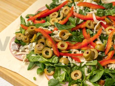 Stromboli su vištiena, kumpiu ir sūriu Žingsnis 5