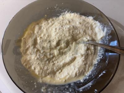 Varškės blynai be cukraus Žingsnis 3