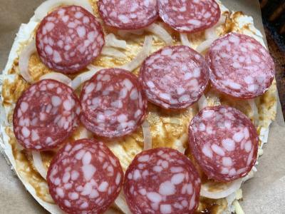 Pica iš lavašo, dešros, sūrio ir daržovių Žingsnis 6