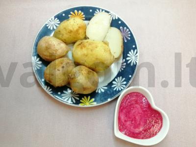 Virti ir kepti jauni bulvės su krienų padažu Žingsnis 7