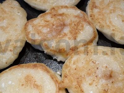 Sveiki blynai su vaisiais ir mocarela be kiaušinių Žingsnis 5