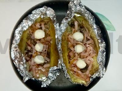 Keptas bulvės su virtos-rūkyta pečių ir grybais Žingsnis 7