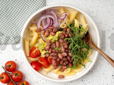 Šalta makaronų salotos su pupelėmis ir avokadu Žingsnis 4