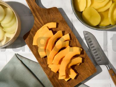 Kepta moliūgų su bulvėmis po sūrio plutele Žingsnis 1