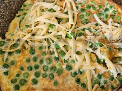 Tortilija su kiaušiniu ir žaliaisiais žirneliais Žingsnis 5