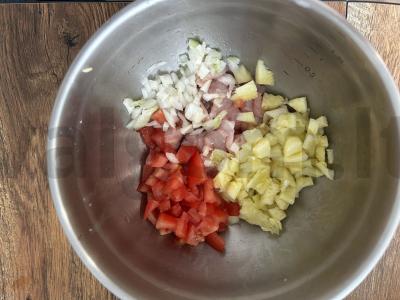 Cukinijų laivai su kalakutiena ir pomidorais Žingsnis 7