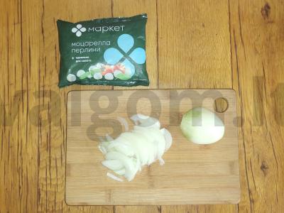 Makaronai su mocarela ir snytimi Žingsnis 1