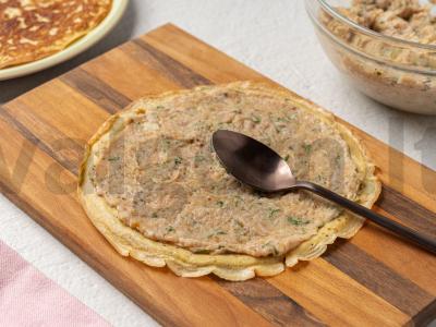 Kiaušinių blynai su faršu Žingsnis 5