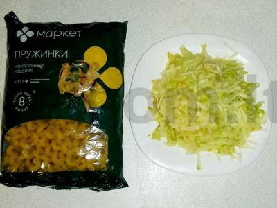 Laivyno vakarienė su makaronais ir troškiniu Žingsnis 4