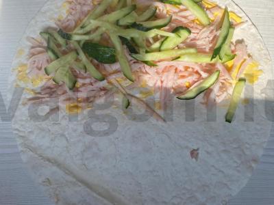 Tortilija su kumpiu ir sūrio padažu Žingsnis 6