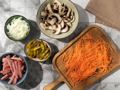 Salotas su sausainiais ir grybais Žingsnis 1