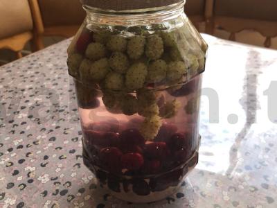 Vyšnių ir šilkmedžio kompotas Žingsnis 7