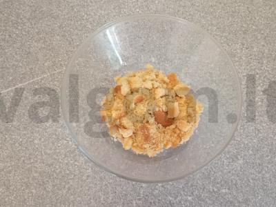 Vyšnių desertas su sausainiais ir varškės sūriu Žingsnis 1