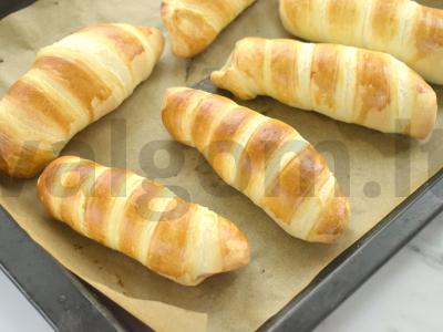 Pieninės dešrelės sluoksniuotame tešloje Žingsnis 5