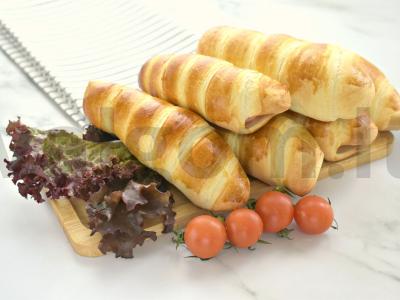 Pieninės dešrelės sluoksniuotame tešloje pagrindine nuotrauka