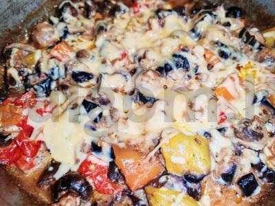 Kepti daržovės su grybais, grietine ir majonezu Žingsnis 7