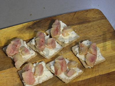 Užkandis su upėtakiu ir sūriu Žingsnis 4