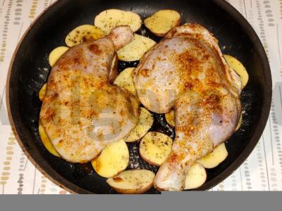 Kaimiškas vakarienė iš bulvių ir vištienos Žingsnis 3