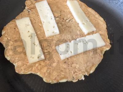 Avižų blynas su upėtakiu ir žalumynų salotomis Žingsnis 5