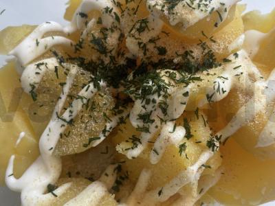 Grietinėlės ir česnako bulvės orkaitėje Žingsnis 5