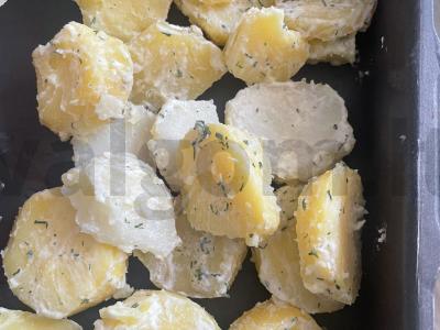 Grietinėlės ir česnako bulvės orkaitėje Žingsnis 6