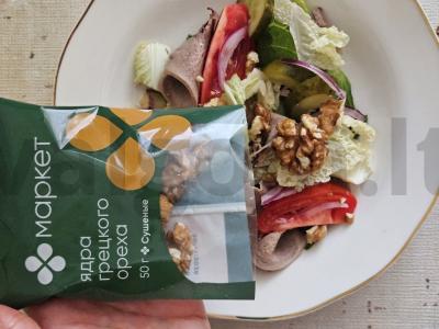 Jautienos salotos su marinuotais agurkais Žingsnis 4