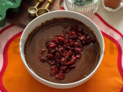 Šokoladinis keksiukas su spanguolėmis „Eglutė“ Žingsnis 7