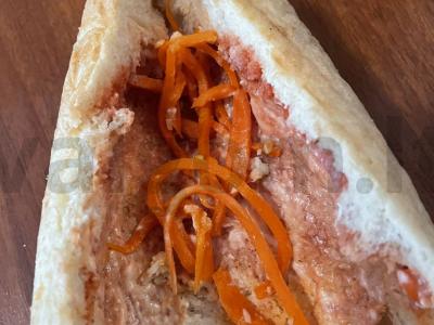 Užkandžių ritinėliai iš kvietinio batono Žingsnis 2