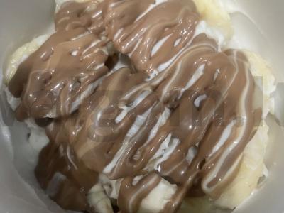 Bananų ir aviečių desertas Žingsnis 3