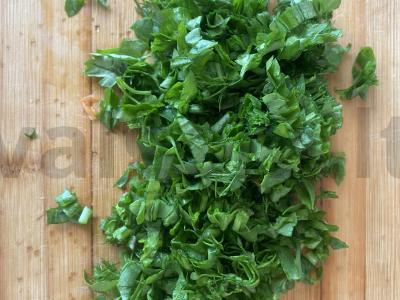 Salotas su kukurūzais, daržovėmis ir rukola Žingsnis 3