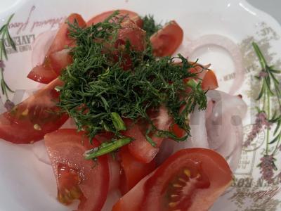 Daržovių ir uogų salotas Žingsnis 5