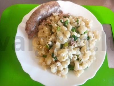 Makaronai su dešrelėmis ir varške Žingsnis 6