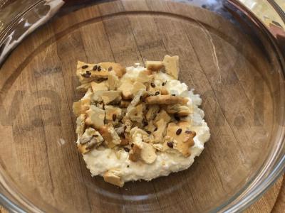 Varškės ir riešutų desertas Žingsnis 3