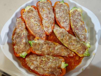 Įdaryti pipirai, kepti po sūriu Žingsnis 10