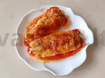 Įdaryti pipirai, kepti po sūriu Žingsnis 13