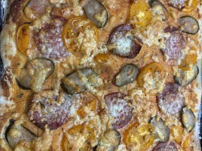 Pica su dešra ir marinuotais agurkais Žingsnis 7