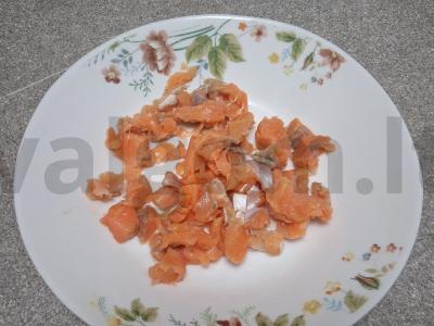 Koldūnai su upėtakiu pietums Žingsnis 1