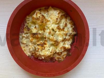 Žiedinė kopūstai, kepti grietinėje su sūriu Žingsnis 8