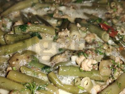 Žaliosios pupelės su faršu ir žolelėmis Žingsnis 8