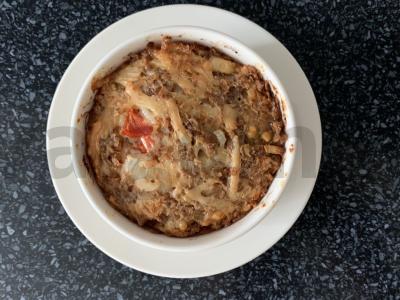 Grikių dribsnių, rikotos ir pomidorų apkepas Žingsnis 5